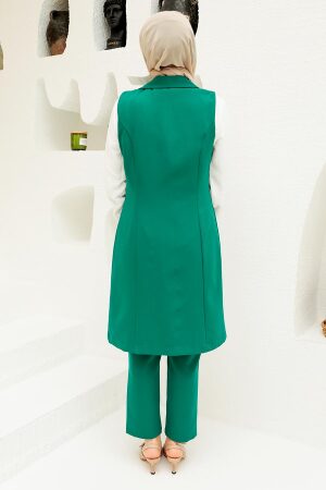 Neva Style - Robe Costume Hijab Vert Amande 5682CY - 4