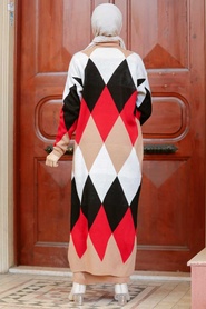  Neva Style - Robe de costume en tricot Biscuit Hijab 3181BS - Thumbnail