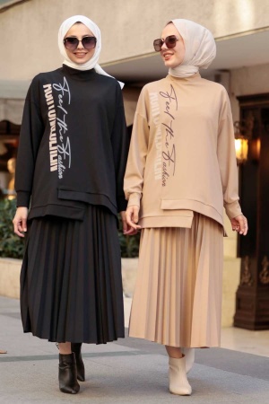 Neva Style - Robe de costume en vison Hijab 19239V - 4