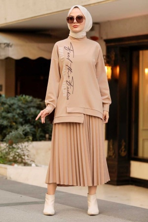 Neva Style - Robe de costume en vison Hijab 19239V - 3