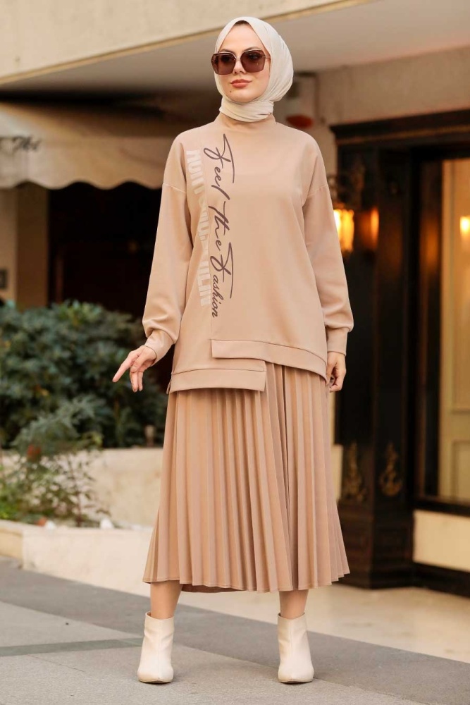 Neva Style - Robe de costume en vison Hijab 19239V - 3