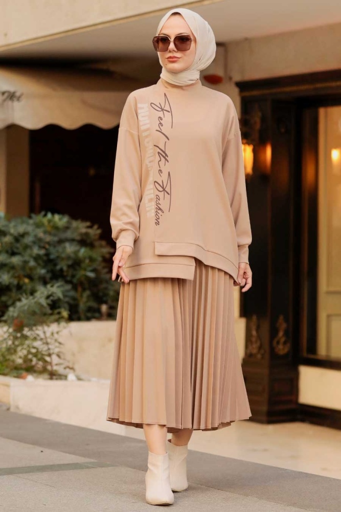 Neva Style - Robe de costume en vison Hijab 19239V - 2