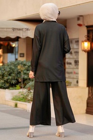 Neva Style - Robe de Costume Hijab Noire 19240S - Thumbnail