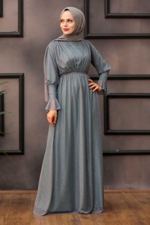 Neva Style -Robe de soirée islamique menthe 5367MINT - 1
