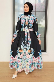 Neva Style - Robe Hijab Atlas 22144DSN2 - Thumbnail