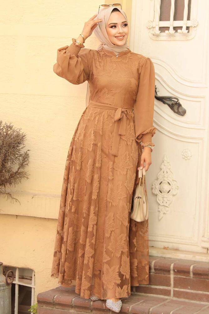 Neva Style - Robe Hijab Biscuit 1063BS - 2