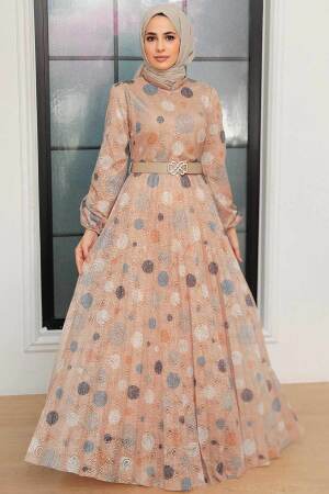 Neva Style - Robe Hijab Biscuit 11871BS - 2