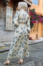 Neva Style - Robe Hijab Bleu 12340M - Thumbnail