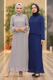 Neva Style - Robe Hijab Bleu Sax 2860SX - Thumbnail