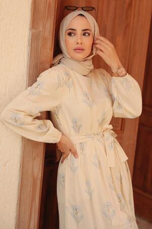 Neva Style - Robe Hijab Bleue 2333M - 2