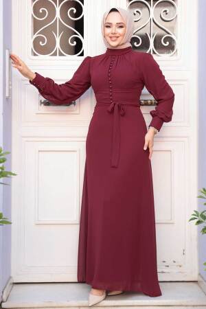 Neva Style - Robe Hijab Cerise 2703VSN - 1