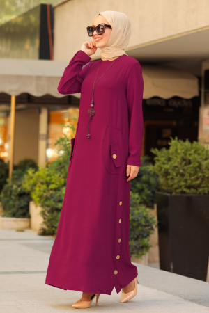 Neva Style - Robe Hijab Cerise 3320VSN - 1