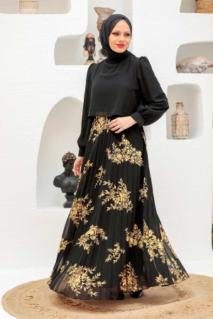 Neva Style - Robe Hijab dorée 3296GOLD - 2