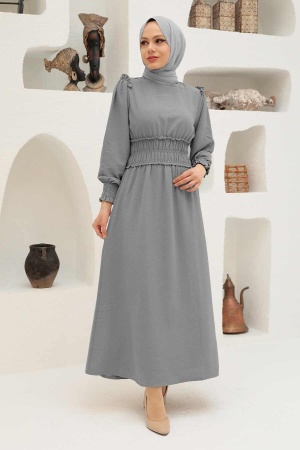 Neva Style - Robe Hijab Grise 1300GR - NEVA STYLE
