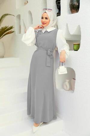 Neva Style - Robe Hijab Grise 1317GR - 1