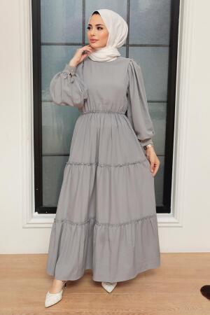 Neva Style - Robe Hijab Grise 30301GR - 1