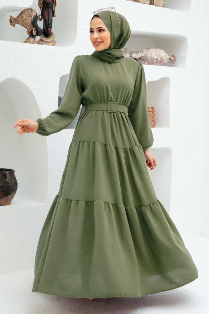 Neva Style - Robe Hijab Kaki 13024HK - 1