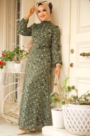 Neva Style - Robe Hijab Kaki 279065HK - Thumbnail