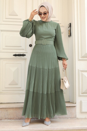 Neva Style - Robe Hijab Kaki 3590HK - 2
