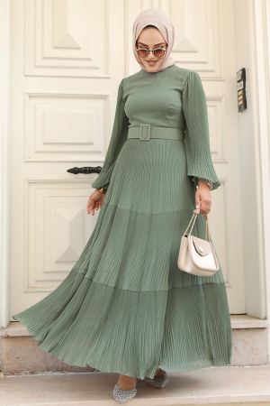 Neva Style - Robe Hijab Kaki 3590HK - 3
