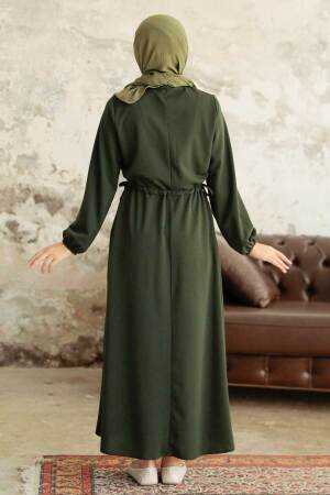 Neva Style - Robe Hijab Kaki Foncé 5813KHK - 2