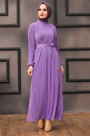 Neva Style - Robe Hijab Lilas 12151LILA - Thumbnail