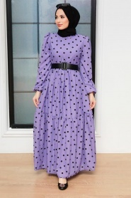 Neva Style - Robe Hijab Lilas 12250LILA - Thumbnail