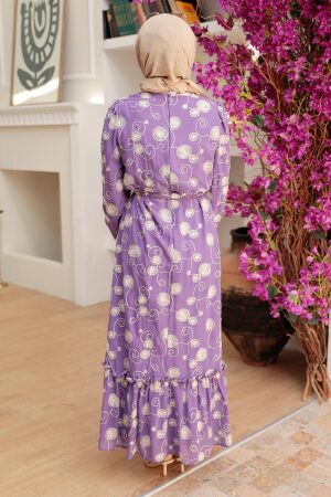 Neva Style - Robe Hijab Lilas 13311LILA - 6