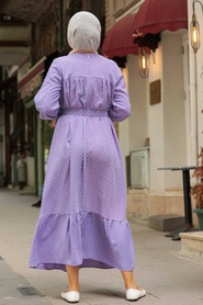 Neva Style -Robe Hijab Lilas 3738LILA - Thumbnail