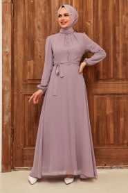 Neva Style - Robe Hijab Lilas Clair 27922ALILA - Thumbnail