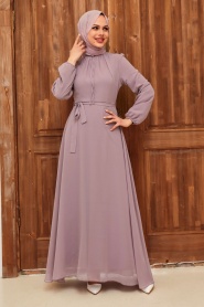 Neva Style - Robe Hijab Lilas Clair 27922ALILA - Thumbnail