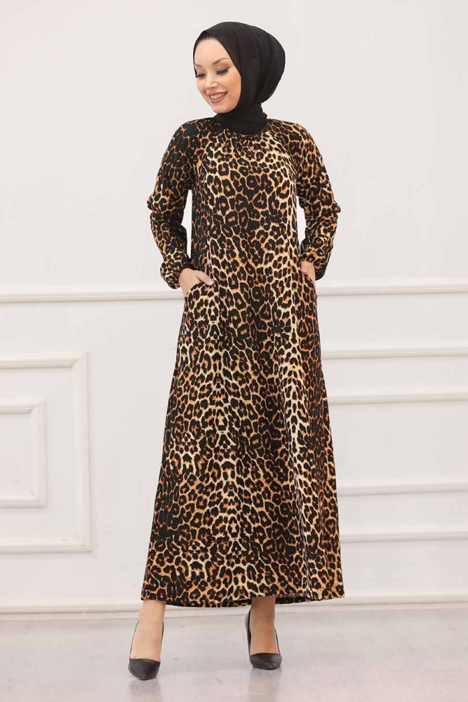 Neva Style - Robe hijab léopard à motifs 66813LP - 1