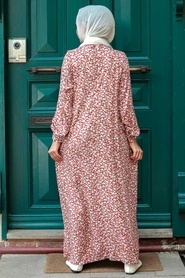 Neva Style - Robe Hijab Marron 7660TB - Thumbnail