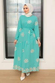 Neva Style - Robe Hijab Menthe 1332MINT - Thumbnail