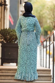 Neva Style - Robe Hijab Menthe 23810MINT - Thumbnail