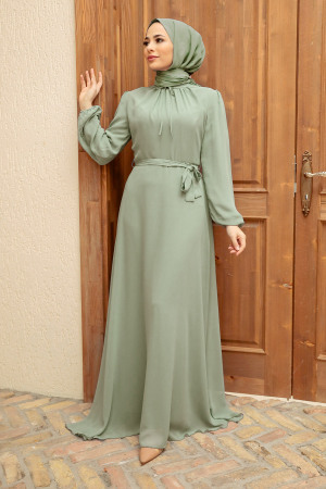 Neva Style - Robe Hijab Menthe 27922MINT - 1