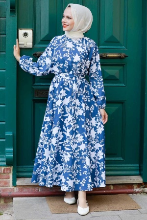 Neva Style - Robe Hijab à Motifs 8000DSN - 3