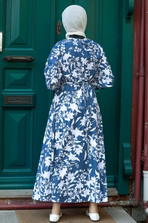 Neva Style - Robe Hijab à Motifs 8000DSN - 4