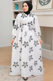 Neva Style - Robe Hijab Noire 10377S - Thumbnail