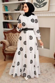 Neva Style - Robe Hijab Noire 10384S - Thumbnail