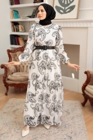 Neva Style - Robe Hijab Noire 10387S - Thumbnail