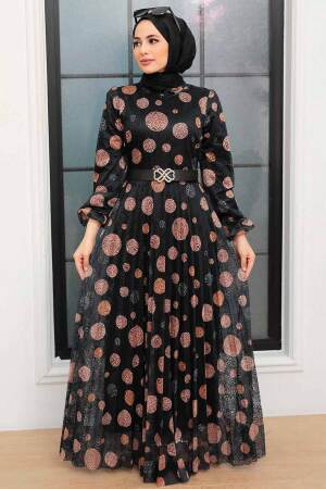 Neva Style - Robe Hijab Noire 11871S - NEVA STYLE