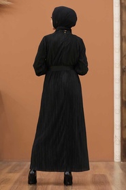 Neva Style - Robe Hijab Noire 12151S - Thumbnail