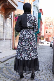 Neva Style - Robe Hijab Noire 12328S - Thumbnail
