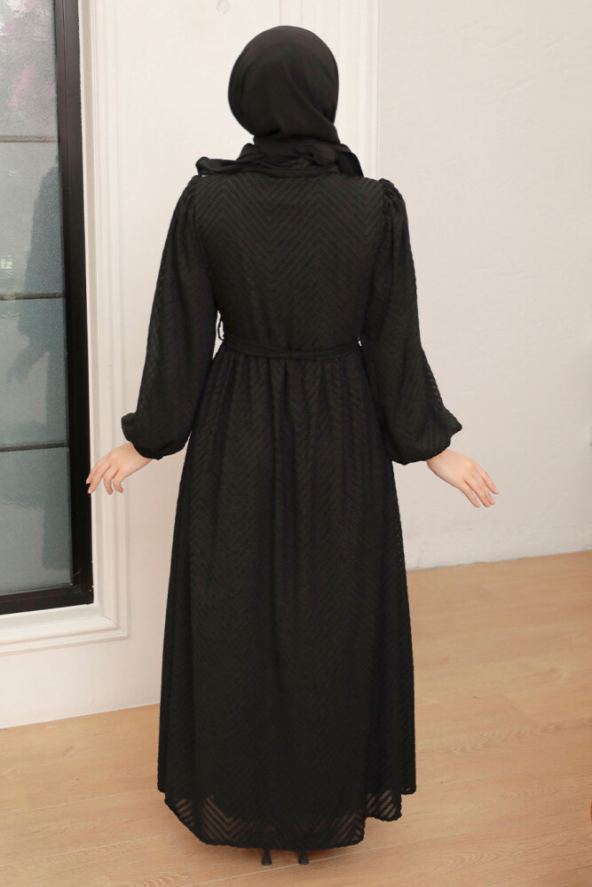 Neva Style - Robe Hijab Noire 13390S - 2