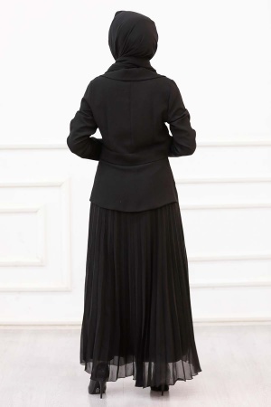 Neva Style - Robe Hijab Noire 1506S - 2