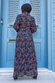 Neva Style - Robe Hijab Noire 27890S - Thumbnail