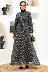 Neva Style - Robe Hijab Noire 279041S - Thumbnail