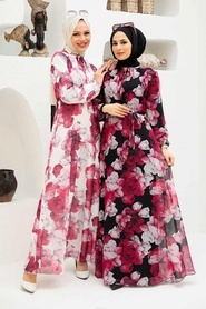 Neva Style - Robe Hijab Noire 279054S - Thumbnail