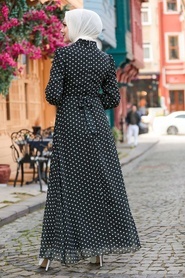 Neva Style - Robe Hijab Noire 27909S - Thumbnail